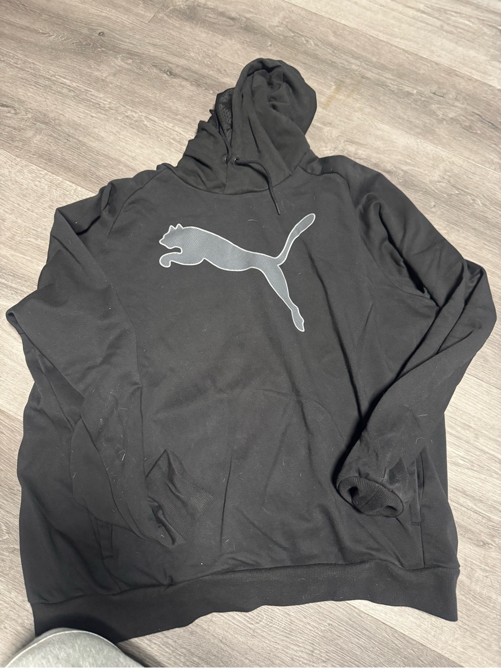 NWOT Puma Black Hoodie with Silver Puma Logo
